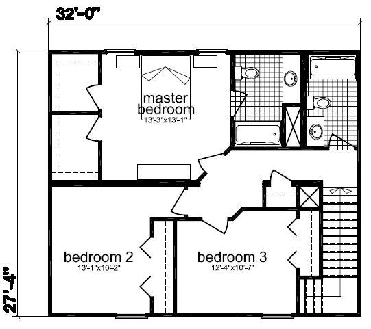 McKinley NAD 1752 Square Foot Two Story Floor Plan
